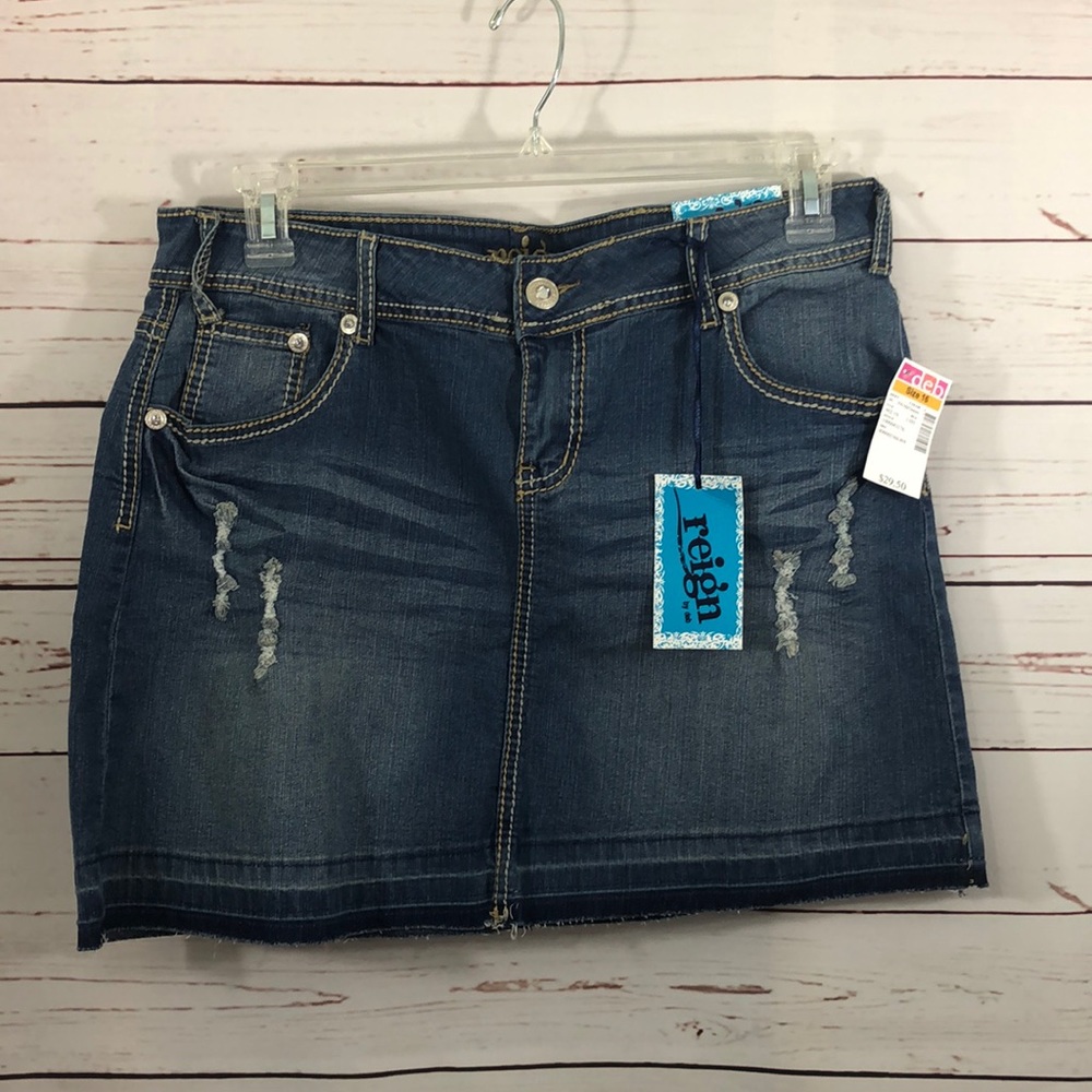 Distressed Jean Skirt